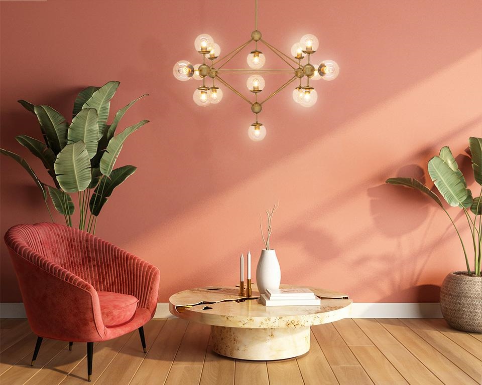 złota lampa AstriFero planetario 15